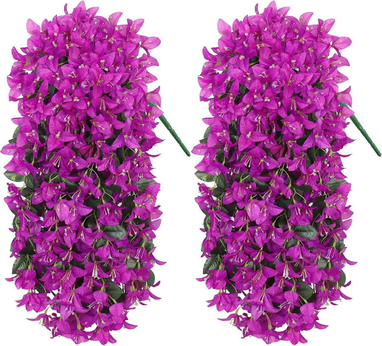 Fake Bougainvillea Flowers Artificial Flowers Plants for Outdoor 2PCS (Purple) 12.3"D x 4"W x 3.3"H